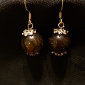 Dragon Vein Round Dangly Earrings